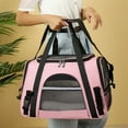 thumbnail image 5 of Portable Pet Outing Handbag, Foldable Breathable Transparent Pet Carrier Shoulder Straddle Bag for Small Dogs Cats 17.32x10.24x11.42 Inch Pink, 5 of 6