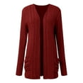 thumbnail image 6 of Women Cardigan Sweater Women Mid Long Cardigan Long Sleeve Knitted Sweater Cardigans With Pocket Fall Cardigan Red XXL, 6 of 7