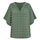 thumbnail image 1 of Dinheiro Blusas para mujer de manga corta con cuello en V y pompones de gasa informales, M,, 1 of 8