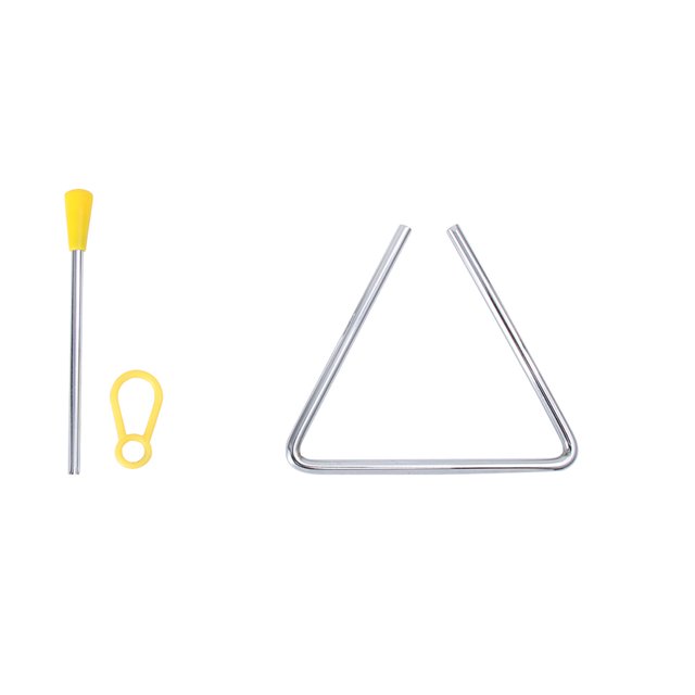 DEEPCRAFF Percussion Triangles 1 Set Triangle Bell Toy Silver Metal Music Toys for Boys Girls 6 Inches