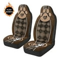 thumbnail image 3 of Uorisanigo Car Seat Covers for Front Seats – Plush Faux Leather Dog Paw Print Seat Covers Auto Driver Seats Cover, 2 PCS Interior Accessories Cover for Car Truck Van SUV, 3 of 7
