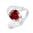 thumbnail image 2 of V3 Jewelry 925 Sterling Silver with Oval Shape Natural Choice of Gemstone Solitaire Ring for Women, 2 of 5