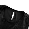 thumbnail image 6 of Wyobmus Women's Shiny Tank Top Solid Color Velvet Round Neck Sleeveless Casual Summer Tops Button Back Wedding Vest Black, 6 of 9