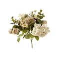 thumbnail image 2 of White Artificial Rose Bouquet Faux Mixed Flowers Centerpiece 11.81x3.15in for Bedroom Table Wedding Home Decor, 2 of 7