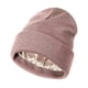 thumbnail image 4 of Gorro de punto de invierno con forro de satén y diseño con puños, suave, unisex Rosa, 4 of 6