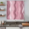 thumbnail image 5 of Pink Ombre Sheer Curtains 45 Inches Long, Abstract Art Moire Ocean Waves Light Filering Curtains, Breathable Simi Curtain Privacy Drapes for Kitchen Bathroom Lightweight Small Window Treatment, 5 of 9