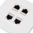 thumbnail image 3 of Cat 6 Ethernet wall plate 4 ports female to female to avoid clutter. Internet wall plate for CAT5, CAT5E, CAT6, CAT6A., 3 of 4