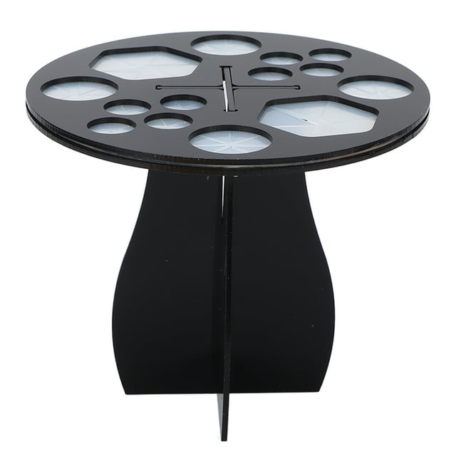 Estante De Secado De Brochas De Maquillaje, Soporte De Secado De Brochas De Maquillaje De Forma Redonda Resistente Multifuncional Para Maquillaje ANGGREK Negro