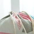 thumbnail image 5 of Bolsa de almacenamiento de lino y algodón con cordón geométrico rosa, organizador de joyas, té, dulces, cosméticos, monedas, llaves, 49068, 5 of 5