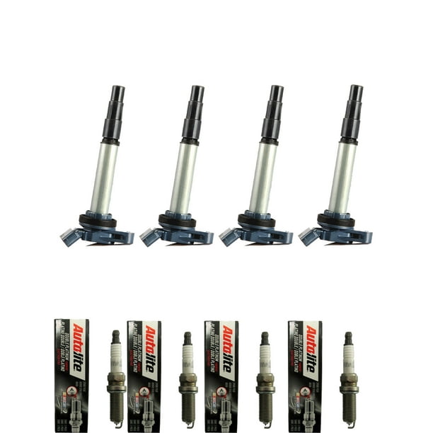 Set of 4 ISA Ignition Coils and 4 Denso Spark Plugs Compatible with 20082014 Scion xD 1.8L