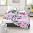 thumbnail image 3 of Purple Floral Blue Bible Verse Blanket Religious Throws Gifts for Women Men, Christian Decor Healing Prayer Plush Soft Lightweight Flannel Fleece Blankets Scripture for Chair Bed Couch 60x50In, 3 of 8