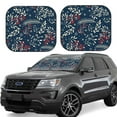 thumbnail image 2 of Picia Merry Christmas Winter Leaves Snowflakes 2 Piece Car Windshield Sun Shade Foldable | Foldable Sun Shield for Front Window Blocks UV Rays and Keeps Your Vehicle Cool-Medium, 2 of 7