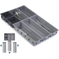 thumbnail image 1 of ERSAN-Adjustable 7 PCS Narrow Drawer Organizer Tray Set for Home & Office, Kitchen Utensil Drawer Storage Small Cutlery Compartment Tray with 3 Different Size for Silverwares, 1 of 4