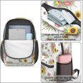 thumbnail image 4 of Sunflower and Protea White Pattern 17" Waterproof Oxford School Backpacks for Teens, S-Shape Padded Straps, for School, Travel, Hiking, Camping, 4 of 5