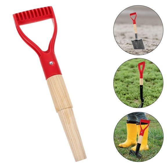 WHAMVOX Wood and Plastic Red Shovel Handle for Replacement Smooth Comfortable Grip with Simple Installation Methods