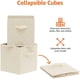 thumbnail image 2 of Organizador de cubos de almacenamiento de tela plegable con asas, color beige, paquete de 6, 2 of 4