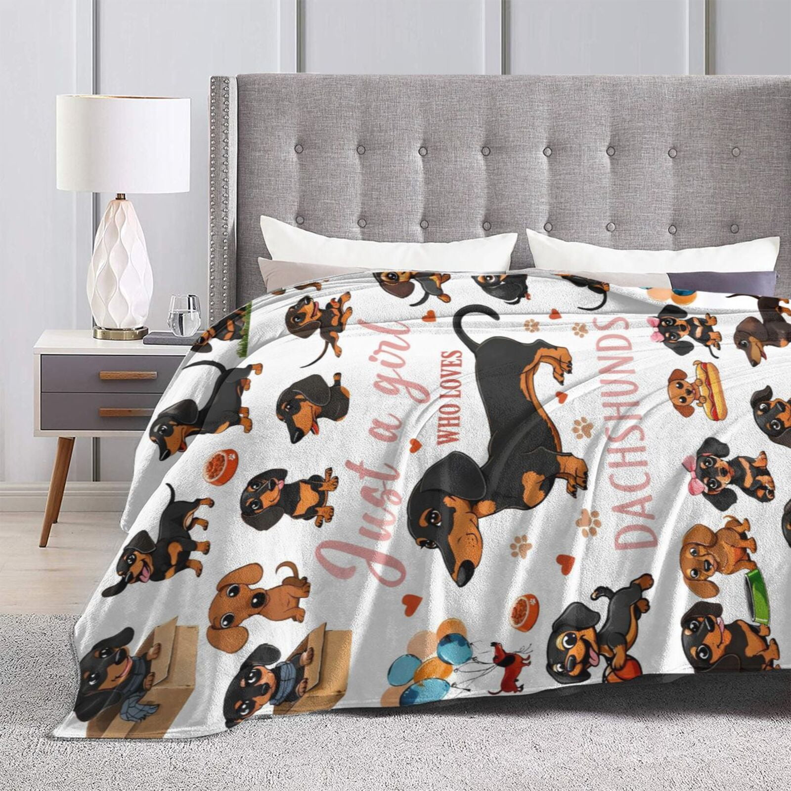 Dachshund Gifts for Women, Wiener Dog Gifts for Girl, Weiner Dog Blanket for Women, Just A Girl Who Love Dachshunds, Dachshund Blanket for Girls 80x60