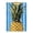 Gold, variant on Blue Vertical Stripes Yellow Dots Pineapple Acrylic Clipboard Drawing Board with Hook Writing Pad File Storage A4 Size Silver 12.5" x 9"