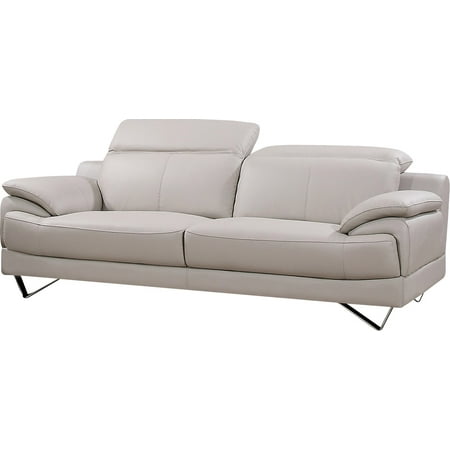Upholstored Leather-M Sofa, Gray or Beige