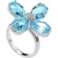 thumbnail image 5 of Crystal Flower Statement Ring for Women Multi-Color CZ Stones Bohemian Floral Ring Promise Engagement Rings Wedding Band Adjustable Fashion Jewelry, 5 of 8