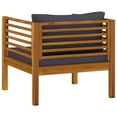thumbnail image 5 of vidaXL Patio Chair with Dark Gray Cushions Solid Acacia Wood, 5 of 8