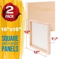 thumbnail image 2 of U.S. Art Supply Unfinished Cradled Wood Panels for Painting, 2 Pack of 16x16 inch - Gallery Birch Wooden Canvas Boards 1-1/2" Deep - Mixed-Media Craft, Acrylic, Oil, Encaustic, Paint Pouring, 2 of 5