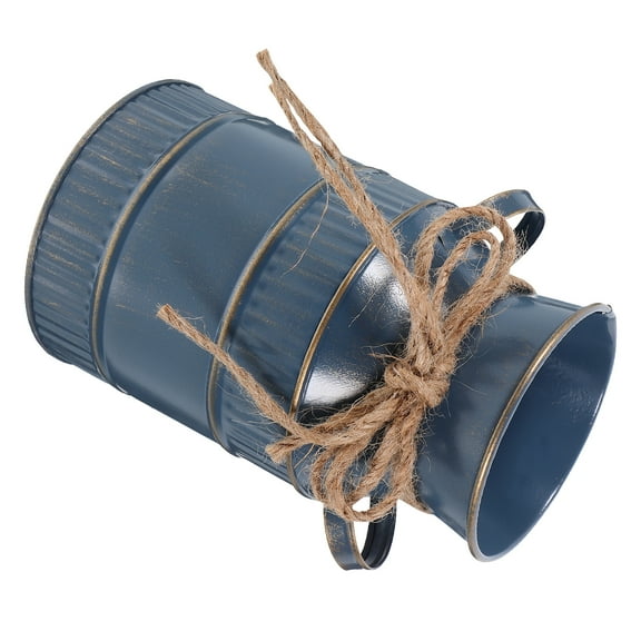 Retro Milk Bottle Vase Large Vintage Farmhouse Jug Home Decor Blue