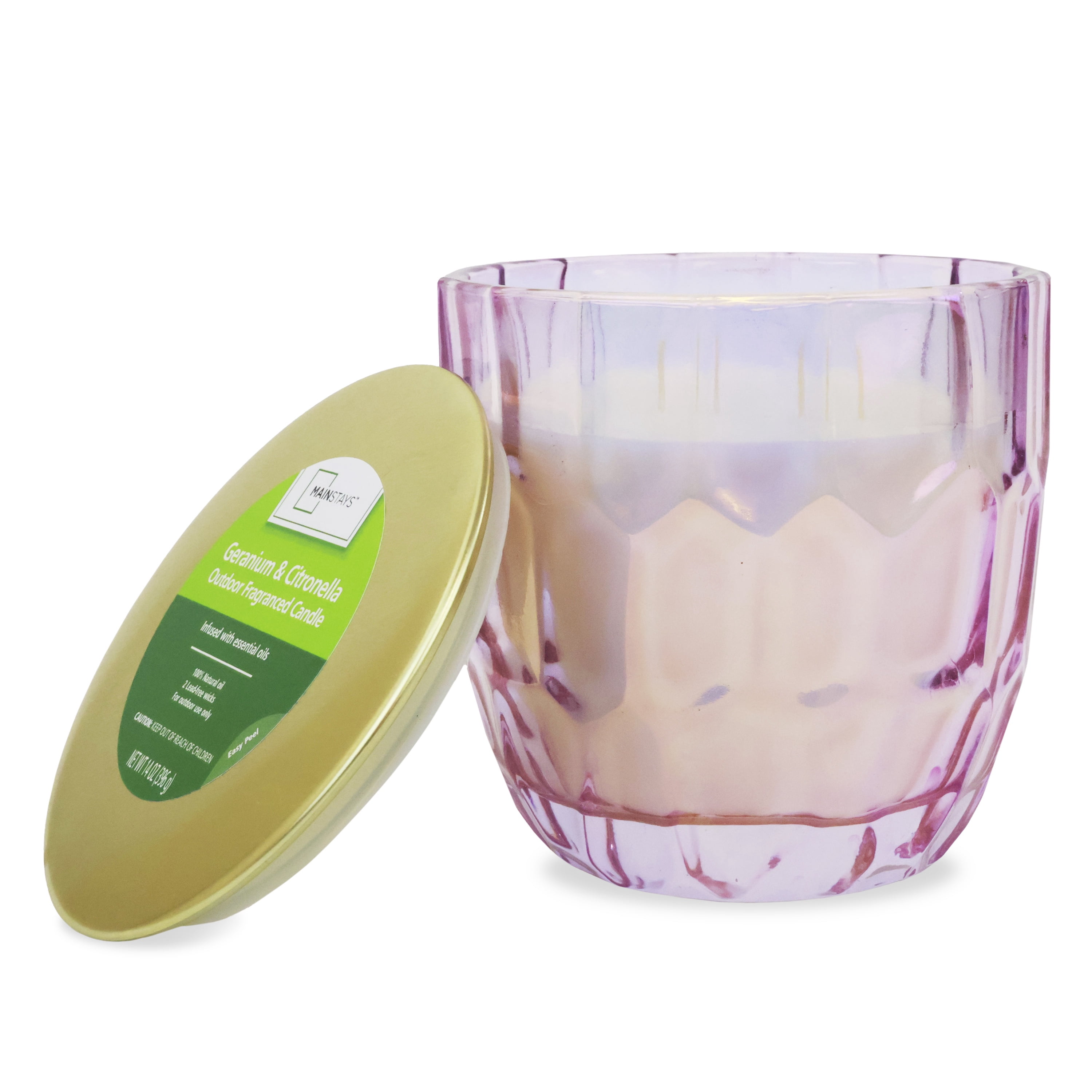 Mainstays 14-Ounce Citronella Candle in Decorative Jar for Outdoor Use