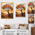 thumbnail image 4 of Designart "Cubist Landscape of Africa I" Floral Framed Wall Art - Global Brown Tree African Hallway Framed Wall Art Decor, 4 of 6