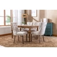 thumbnail image 2 of Velvet Dining Chairs Set of 2, Upholstered Dining Room Chairs, Tufted Dining Chairs with Solid Wood Legs, Nail Heads for Kitchen, Living Room, Bedroom, Beige, 2 of 9