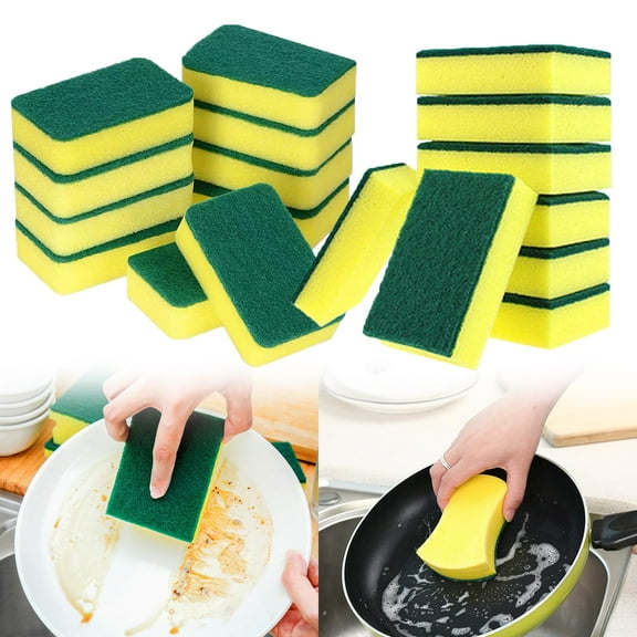 ADruer Kitchen Cleaning Sponges, 70Pack Eco Non-Scratch for Dish Washing & Household Cleaning, Scrub Sponge