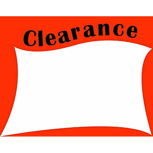 25 "Clearance" - 7" x 5.5" Writable Paper Retail Store Price Signs Heavy Duty Cardstock Fluorescent Orange