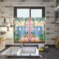 thumbnail image 4 of Yayeee Kitchen Curtains Tier Pair Light Filtering 27"x24" Rod Pocket Short Cafe Window Panel, Pink Seaside Boat, 4 of 7