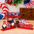 thumbnail image 6 of Lksixu Independence Day Wooden Letter Sign Plaque, 7.9" Star & Stripe American Patriotic Table Ornaments 4th of July Free Standing Wood Alphabet Sign Collectible Sculpture for Memorial Presidents Day, 6 of 6