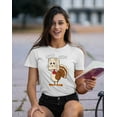 thumbnail image 3 of Thanksgiving Cat Meow Funny Hiding Turkey Women's T-shirt For Women, 2XL, White, 3 of 6