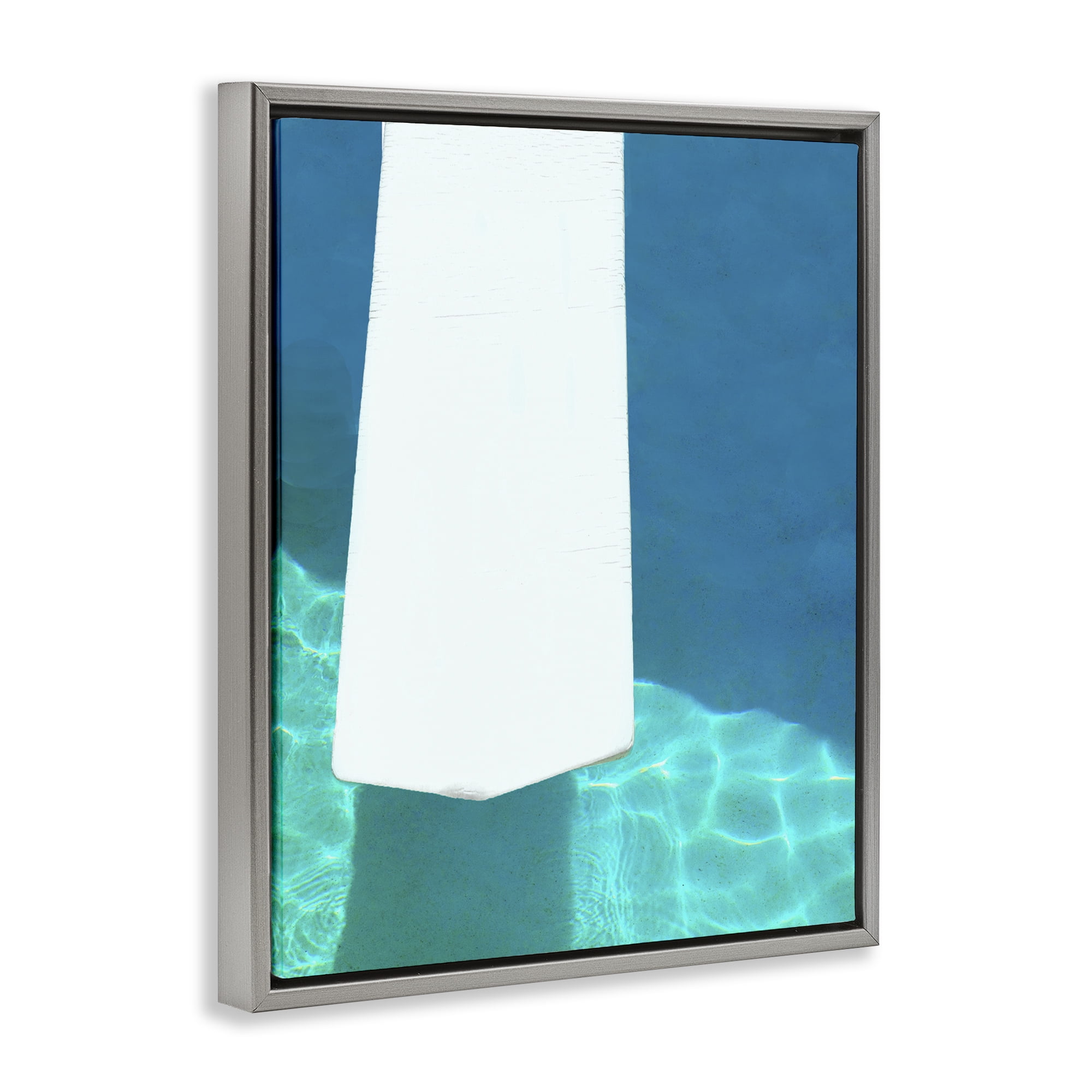 Stupell Industries Summer Diving Board Nautical & Beach Painting Gray Floater Framed Canvas Art Print Wall Art, 17 x 21