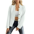 thumbnail image 4 of Casual Blazers for Women Trendy Textured Solid Color Fitted Work Office Jacket Notch Collar Business Dressy Coat (XL, White), 4 of 5