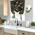 thumbnail image 5 of Black Spring Floral Balloon Curtains 63 Inch Length for Living Room/Bedroom, Elegant Pastoral Flowers Birds Retro Art Rod Pocket Privacy Door Curtains Decorative Tie Up Shade for Window 52"x63", 5 of 8