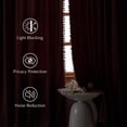 thumbnail image 3 of NICETOWN Pom Pom Velvet Curtains for Bedroom, Soft Elegant Blackout Thermal Insulated Rod Pocket Velvet Drapes for Nursery Living Room Home Theater, Dry Rose, 52"x84", 2 Panels, 3 of 9