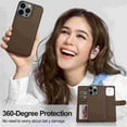 thumbnail image 3 of for Samsung Galaxy S25 Edge, Wallet Case with Magnetic Removable Inner Case, Classic Kickstand Wrist Strap Card Slots Full Body Protection Phone Cover for Men Women for Galaxy S25 Edge, Brown, 3 of 12