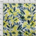 thumbnail image 2 of oneOone Rayon Lime Fabric Leaves & Floral Watercolor Craft Projects Decor Fabric Printed By The Yard 56 Inch Wide, 2 of 5