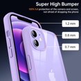 thumbnail image 2 of Shockproof Clear Case for iPhone 12/12 Pro, [Not Yellowing] [10FT Military Drop Protection] Hard Clear Back Four Corner Airbags Drop Protection Phone Cover, 6.1 inch, Purple, 2 of 14