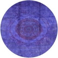 thumbnail image 1 of Ahgly Company Indoor Round Mid-Century Modern Blue Lotus Blue Persian Area Rugs, 5' Round, 1 of 6