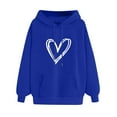 thumbnail image 2 of Baqcunre Hoodies For Women Women'S Hoodie With Love Print Hoodie Pocket Drawstring Warm Hoodie Sweatshirt For Women Fall Outfits For Women 2023 Blue 3XL, 2 of 3