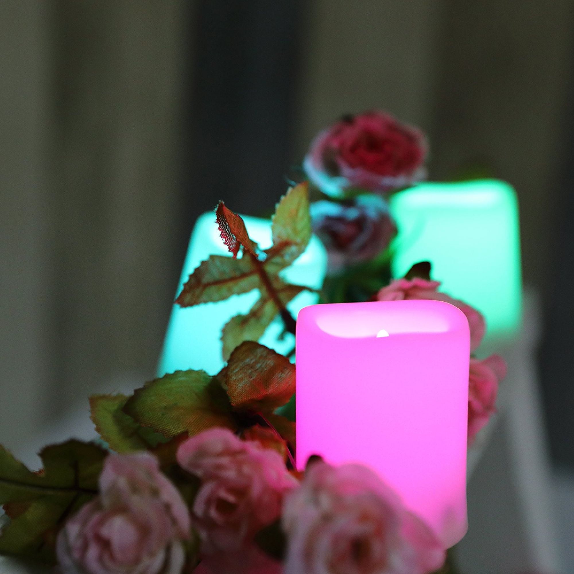 Candle Choice Set of 12 Multi-Color Flameless LED Votive Candles with Remote and Timer, tealight, battery operated, Indoor/Outdoor Candles