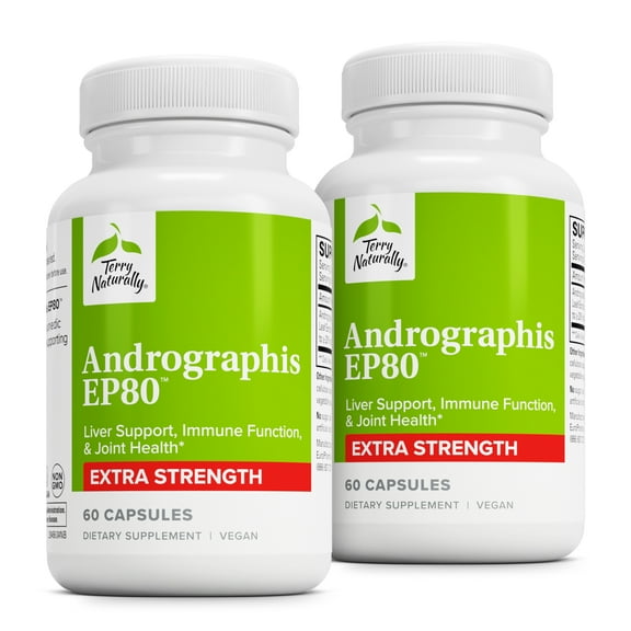 Terry Naturally Andrographis EP80 Extra Strength - 60 Capsules (Pack of 2)