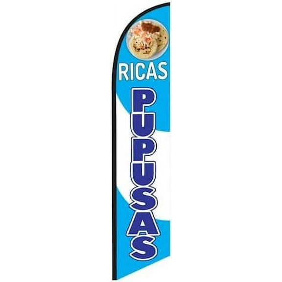 Ricas Pupusas Mexican Restaurant Advertising Swooper Feather Flag Replacement FLAG ONLY