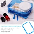 thumbnail image 3 of Yuarrent Bolsa de maquillaje transparente Bolsas de cosméticos Bolsas organizadoras para organización Almacenamiento y organización del hogar Azul, L, 3 of 6