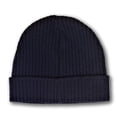 thumbnail image 2 of Levi's Men's Fleece Lined Rib Knit Fold over Cuff Beanie Hat Navy, 2 of 3