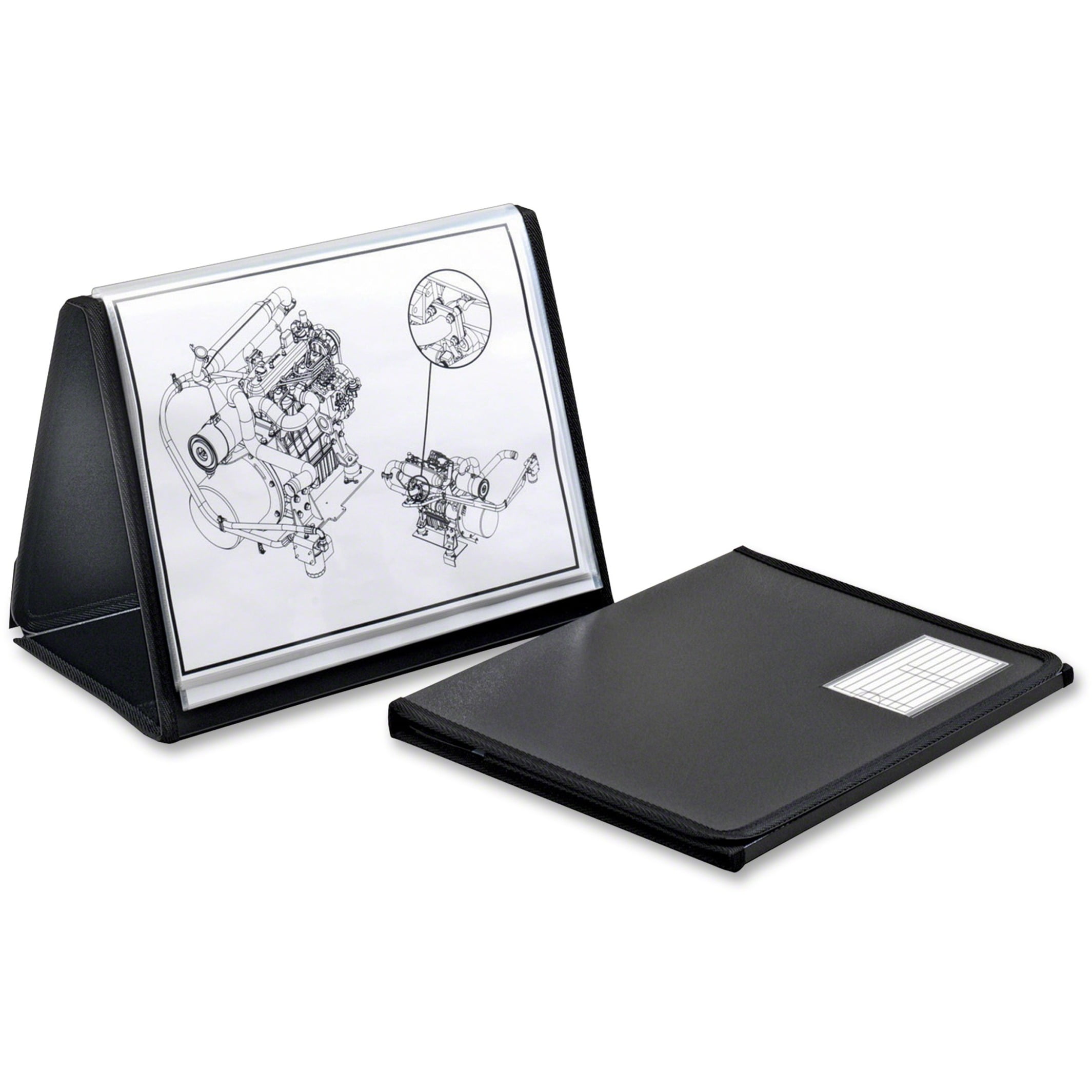 Cardinal ShowFile Horizontal Display Easel, 20 Letter-Size Sleeves, Black